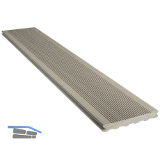 SILVADEC Terrassendiele Elegance gerillt Hellgrau, 23x180x4000mm