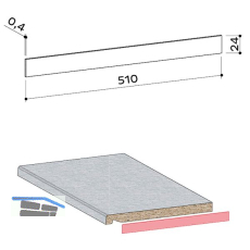 WERZALIT Laminatstreifen Compact dunkelgrau mit Schmelzkleber