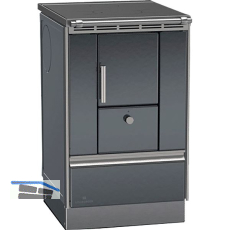 LOHBERGER Festbrennstoffherd Rega 50, Anthrazit-metallic