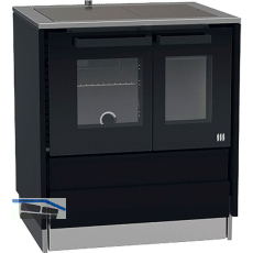 LOHBERGER Festbrennstoffherd Style 75, Schwarz