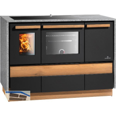 LOHBERGER Festbrennstoffherd Alpin 120 Stand, Schwarz matt