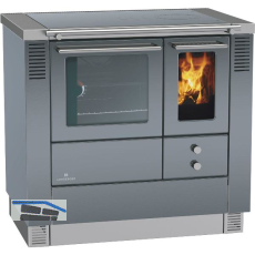 LOHBERGER Festbrennstoffherd LC 75 B Edition wei�, inkl. Stahlplatte