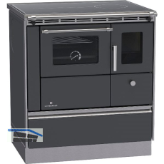 LOHBERGER Festbrennstoffherd Rega 75 Schwarzgrau matt