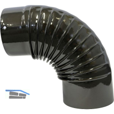 LOHBERGER Rauchrohr Bogen 90� gerippt, ohne �ffnung / � 120 mm