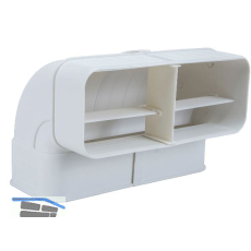 OPTIMAIRO Flachkanalbogen 90� einseitig gemufft 222 x 89 Kunststoff wei�