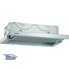 CONSTRUCTA Flachschirmhaube CD30677 mit Griffleiste Edelstahl 600 mm