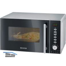 SEVERIN Stand-Mikrowelle MW 7773 mit Grill und Hei�luft Schwarz-Silber