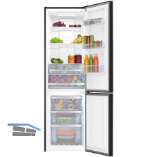 AMICA Stand-K�hl-Gefrierkombination KGC 15495 S Edelstahl-Effekt schwarz