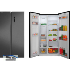 AMICA Side by Side SBSN 397 150 S Edelstahl-Effekt schwarz