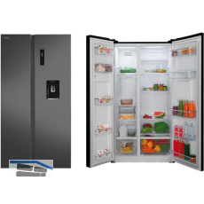 AMICA Side by Side SBSN 397 155 S Edelstahl-Effekt schwarz