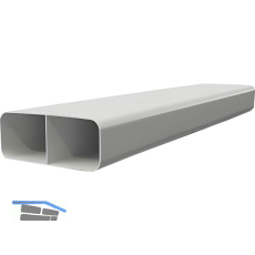 OPTIMAIRO Flachkanal mit Steg 222 x 89 1000 mm Kunststoff wei�