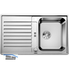 BLANCO 2D-Sp�le Classic Pro 45 S-IF Edelstahl mit Drehknopfgarnitur reversibel