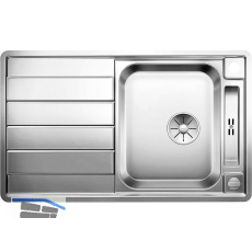 BLANCO 2D-Sp�le Axis III 45 S-IF Edelstahl mit Drehknopfgarnitur reversibel
