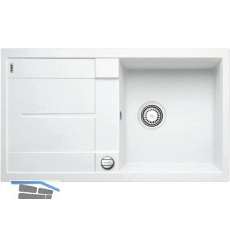 BLANCO Einbausp�le Metra 5 S Wei� mit Drehknopfgarnitur, reversibel