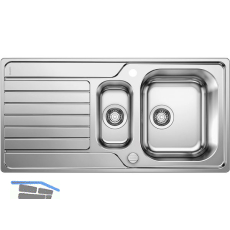 BLANCO Einbausp�le Dinas 6 S mit Drehknopf Edelstahl reversibel