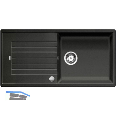 BLANCO Einbausp�le Zia XL 6 S Anthrazit mit Drehknopfgarnitur, reversibel