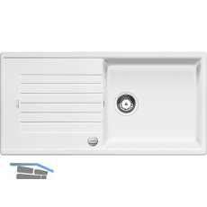BLANCO Einbausp�le Zia XL 6 S Wei� mit Drehknopfgarnitur reversibel