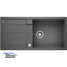 BLANCO Einbausp�le Metra XL 6 S Felsgrau mit Drehknopfgarnitur, reversibel