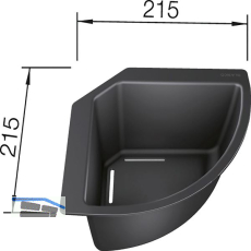 Eckschale Kunststoff schwarz 235866