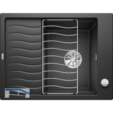 BLANCO Einbausp�le Elon 45 S mit Drehknopfgarnitur Anthrazit, reversibel