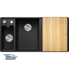 BLANCO fl�chenb�ndige Sp�le Axia III 6 S-F Anthrazit, ink. Eschebrett, TT rechts