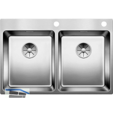 BLANCO 2D-Sp�le Andano 340/340-IF/A mit Push Control Edelstahl