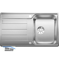 BLANCO 2D-Sp�le Classimo 45 S-IF Edelstahl mit Druckknopfgarnitur reversibel