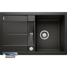 BLANCO Einbausp�le Metra 45 S mit Drehknopfgarnitur Schwarz, reversibel