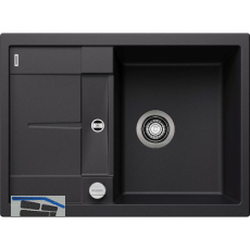 BLANCO Einbausp�le Metra 45 S Compact mit Drehknopfgarnitur Schwarz, reversibel