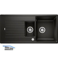 BLANCO Einbausp�le Zia 6 S mit Drehknopfgarnitur Schwarz, reversibel