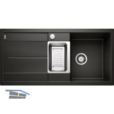 BLANCO Einbausp�le Metra 6 S mit Drehknopfgarnitur Schwarz, reversibel