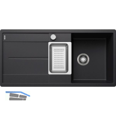 BLANCO fl�chenb�ndige Sp�le Metra 6 S-F Schwarz, reversibel