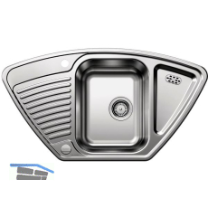 BLANCO Eck-Einbausp�le Tipo 9 E Edelstahl