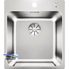 BLANCO 2D-Sp�le Solis 400-IF/A mit Armaturenbank Edelstahl