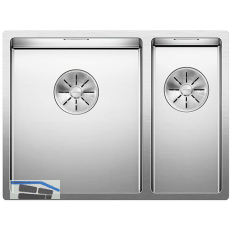 BLANCO 2D-Sp�le Claron 340/180-IF Edelstahl Seidenglanz Hauptbecken rechts