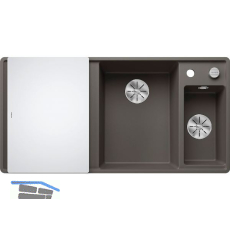 BLANCO fl�chenb�ndige Sp�le Axia III 6 S-F Vulkangrau, inkl. Glasbrett, TT links