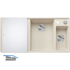 BLANCO fl�chenb�ndige Sp�le Axia III 6 S-F Softwei�, inkl. Glasbrett, TT links