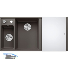 BLANCO fl�chenbdg. Sp�le Axia III 6 S-F Vulkangrau, inkl. Glasbrett, TT rechts