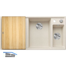 BLANCO Einbausp�le Axia III 6 S mit Esche Schneidbrett TT links Softwei�