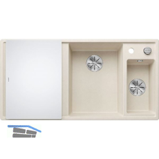 BLANCO Einbausp�le Axia III 6 S mit Glas Schneidbrett TT links Softwei�