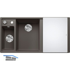 BLANCO Einbausp�le Axia III 6 S mit Glas Schneidbrett TT rechts Vulkangrau