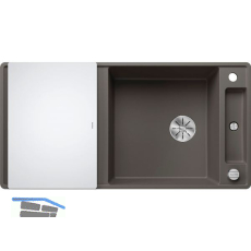 BLANCO fl�chenb�ndige Sp�le Axia III XL 6 S-F Vulkangrau mit Glas Schneidbrett
