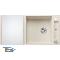 BLANCO fl�chenb�ndige Sp�le Axia III XL 6 S-F Softwei� mit Glas Schneidbrett