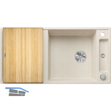 BLANCO Einbausp�le Axia III XL 6 S mit Esche Schneidbrett Softwei�, reversibel