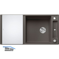 BLANCO Einbausp�le Axia III XL 6 S mit Glas Schneidbrett Vulkangrau, reversibel