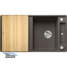 BLANCO fl�chenb�ndige Sp�le Axia III 5 S-F Vulkangrau inkl. Esche Schneidbrett