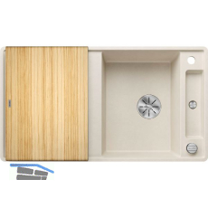 BLANCO fl�chenb�ndige Sp�le Axia III 5 S-F Softwei� inkl. Esche Schneidbrett