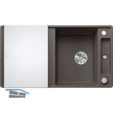 BLANCO fl�chenb�ndige Sp�le Axia III 5 S-F Vulkangrau inkl. Glas Schneidbrett