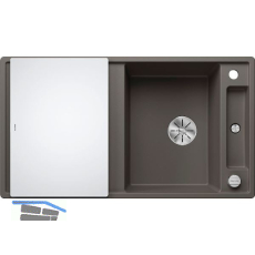 BLANCO Einbausp�le Axia III 5 S mit Glas Schneidbrett Vulkangrau, reversibel