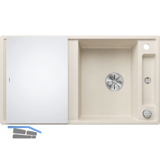 BLANCO Einbausp�le Axia III 5 S mit Glas Schneidbrett Softwei�, reversibel